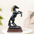 Rearing Black Horse Statue for Home Décor – Luxury Horse Figurine Showpiece