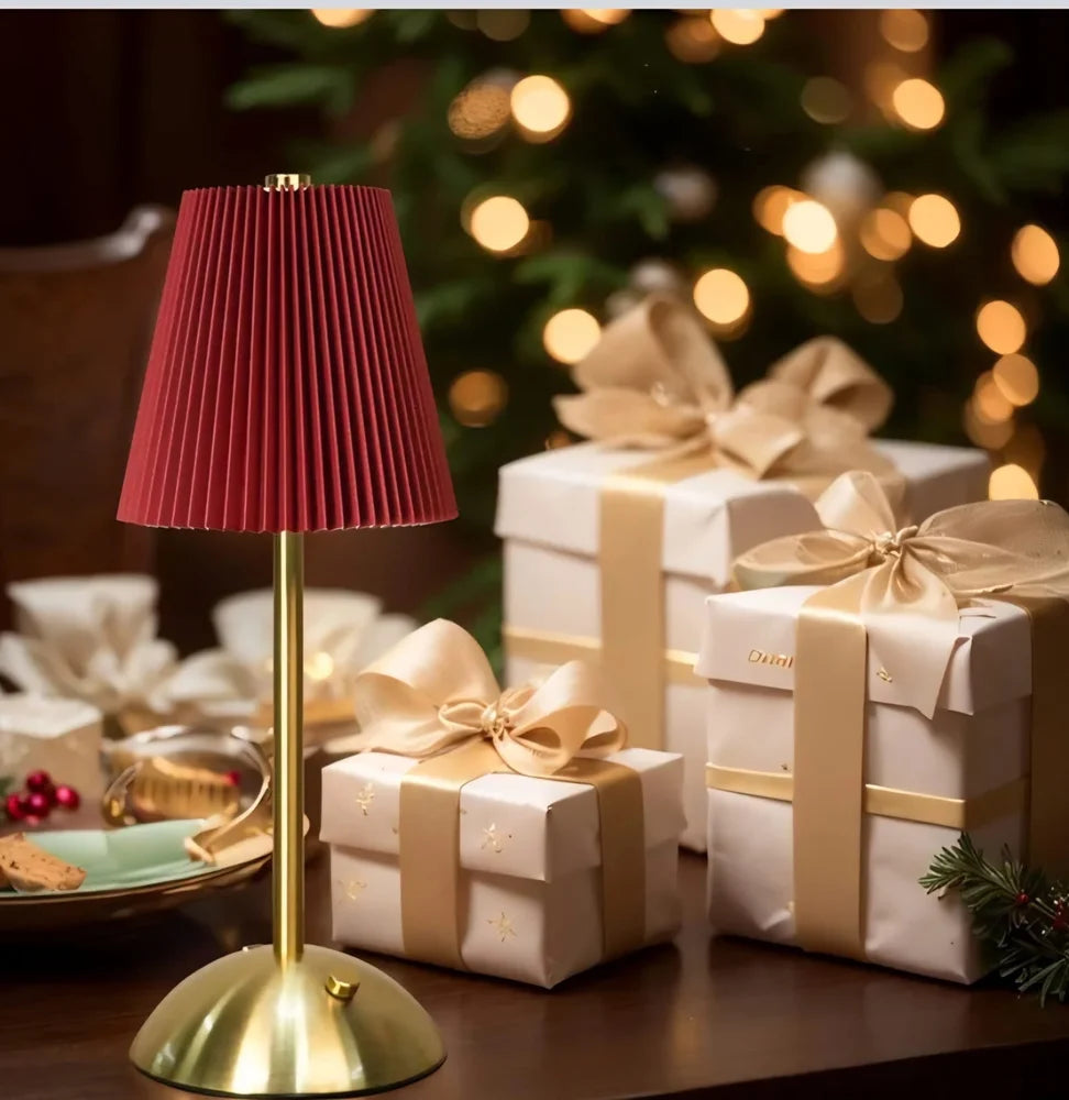 Elegant Pleated Table Lamp with Warm Ambient Light